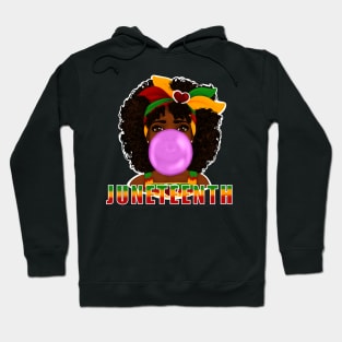 Juneteenth Black Girl Bubble Gum Design Hoodie